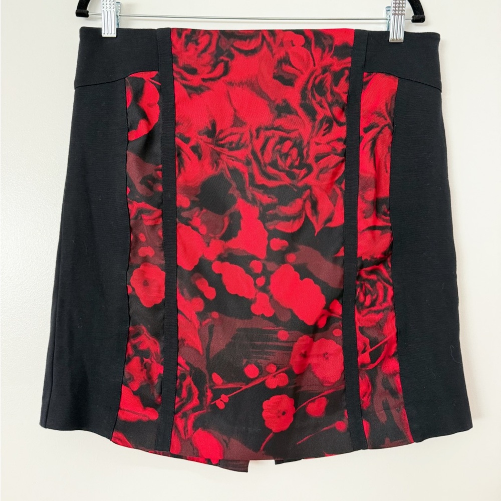 Y2K Cache Black and Red Roses Skirt